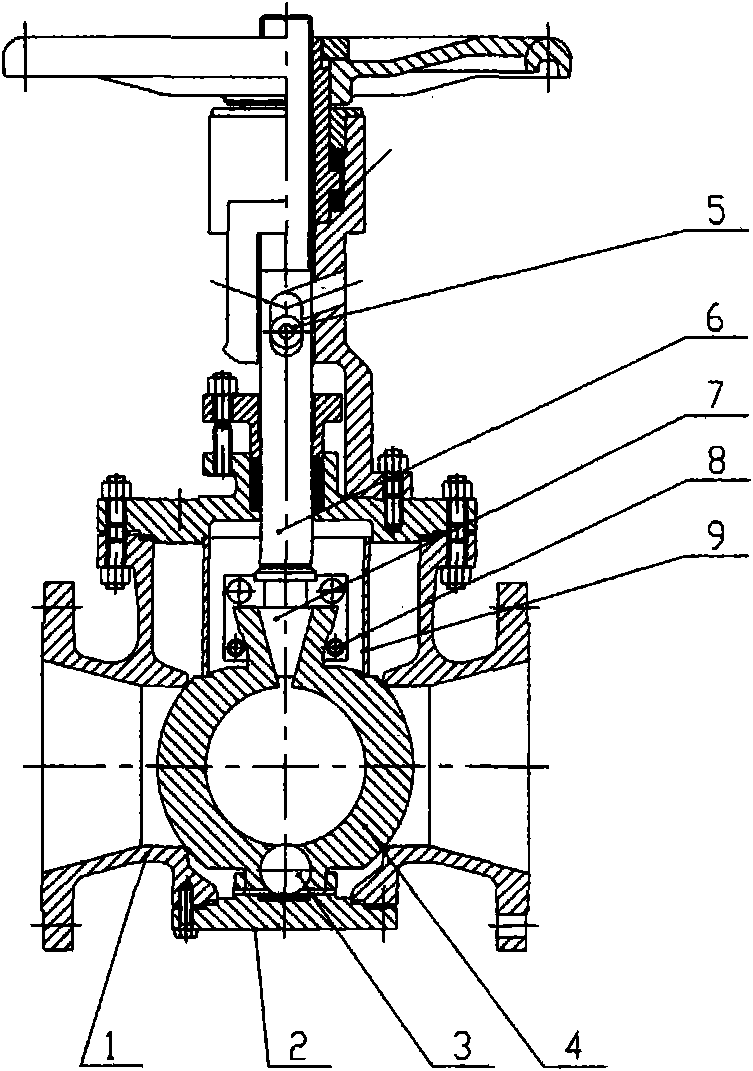 Expanding type two-way hard sealed spherical valve