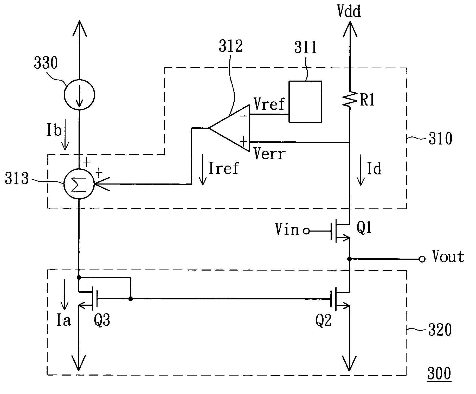 Source follower and current feedback circuit thereof