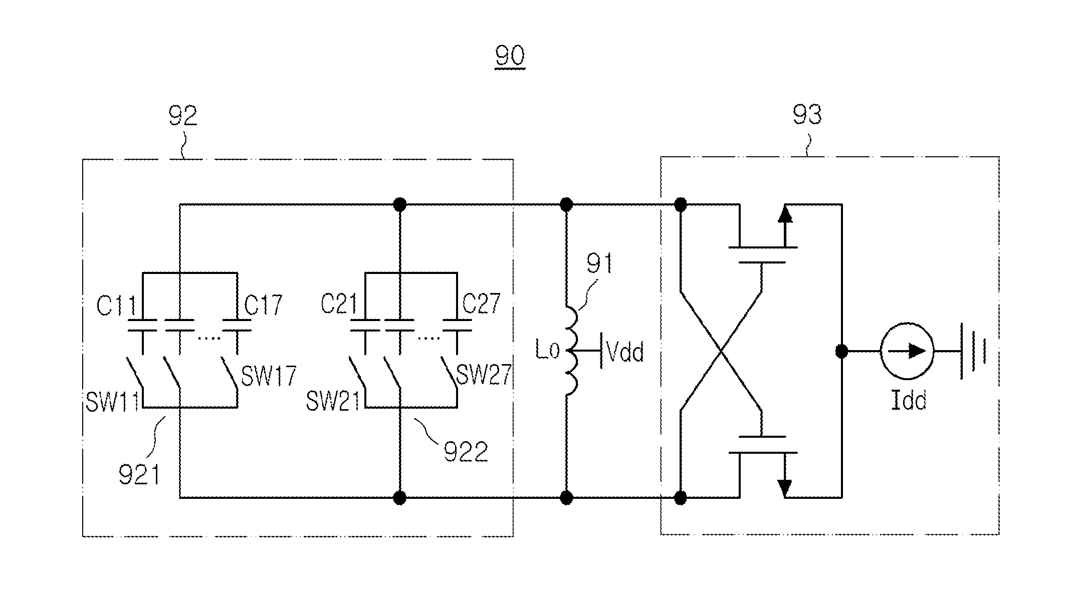 Capacitor having variable capacitance and digitally controlled oscillator including the same