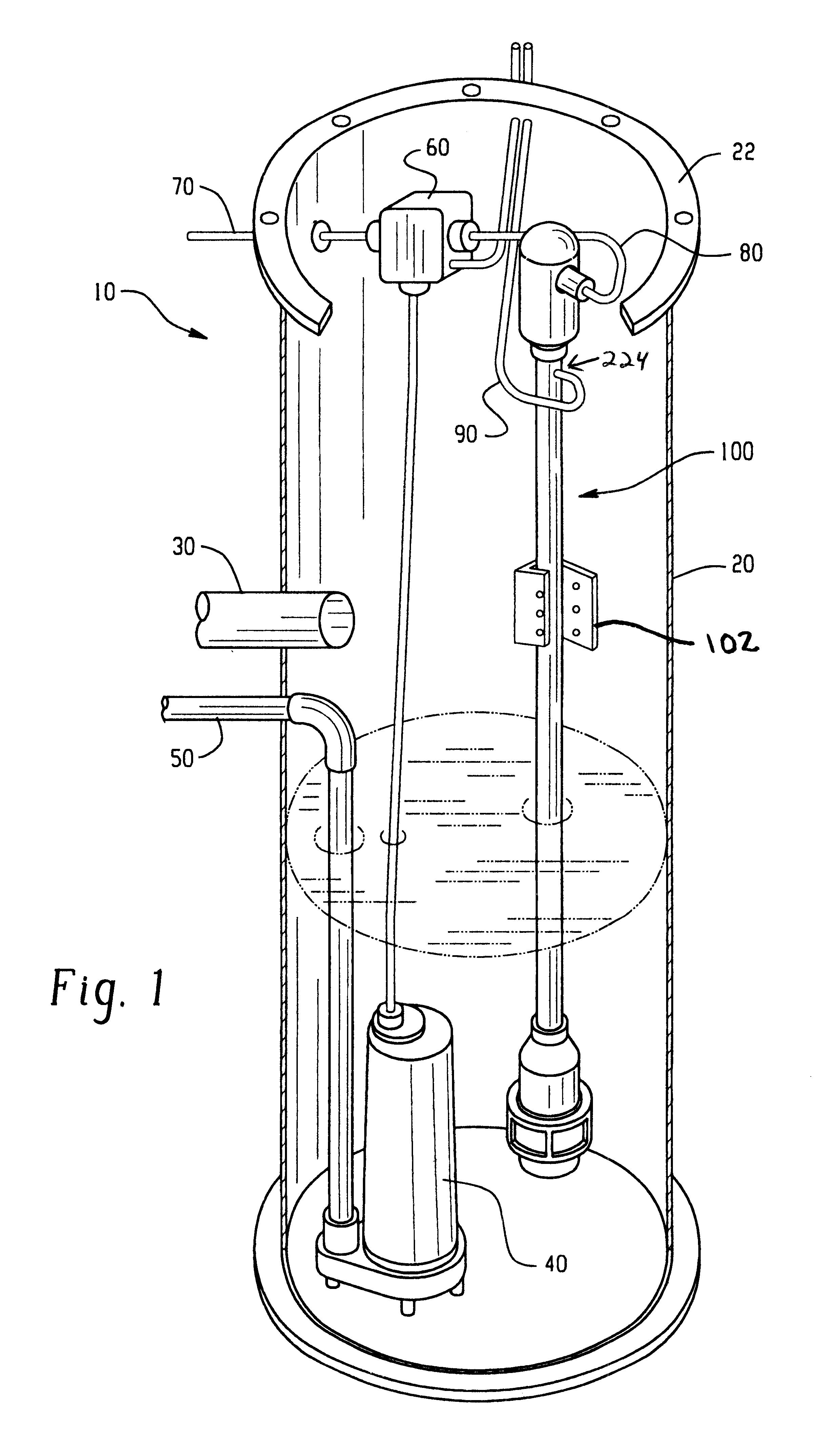 Fluid level sensing and control system
