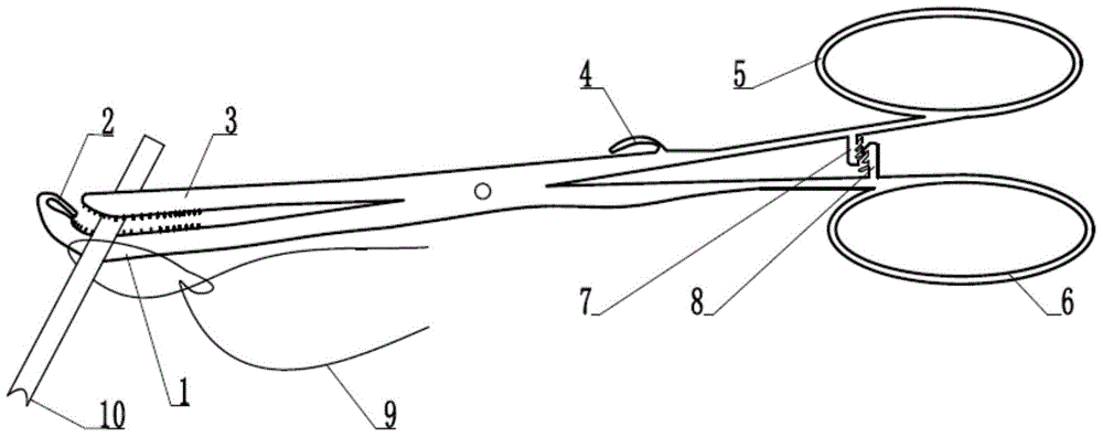 Operating forceps with suture clip fixing devices and use method of operating forceps
