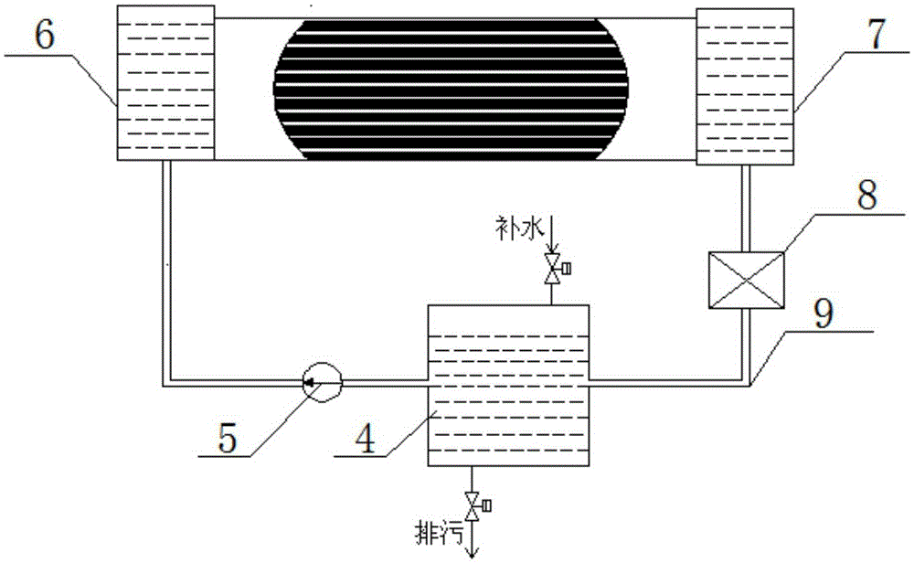 Low-resistance forced water cooling drip pipe type demister and demisting method