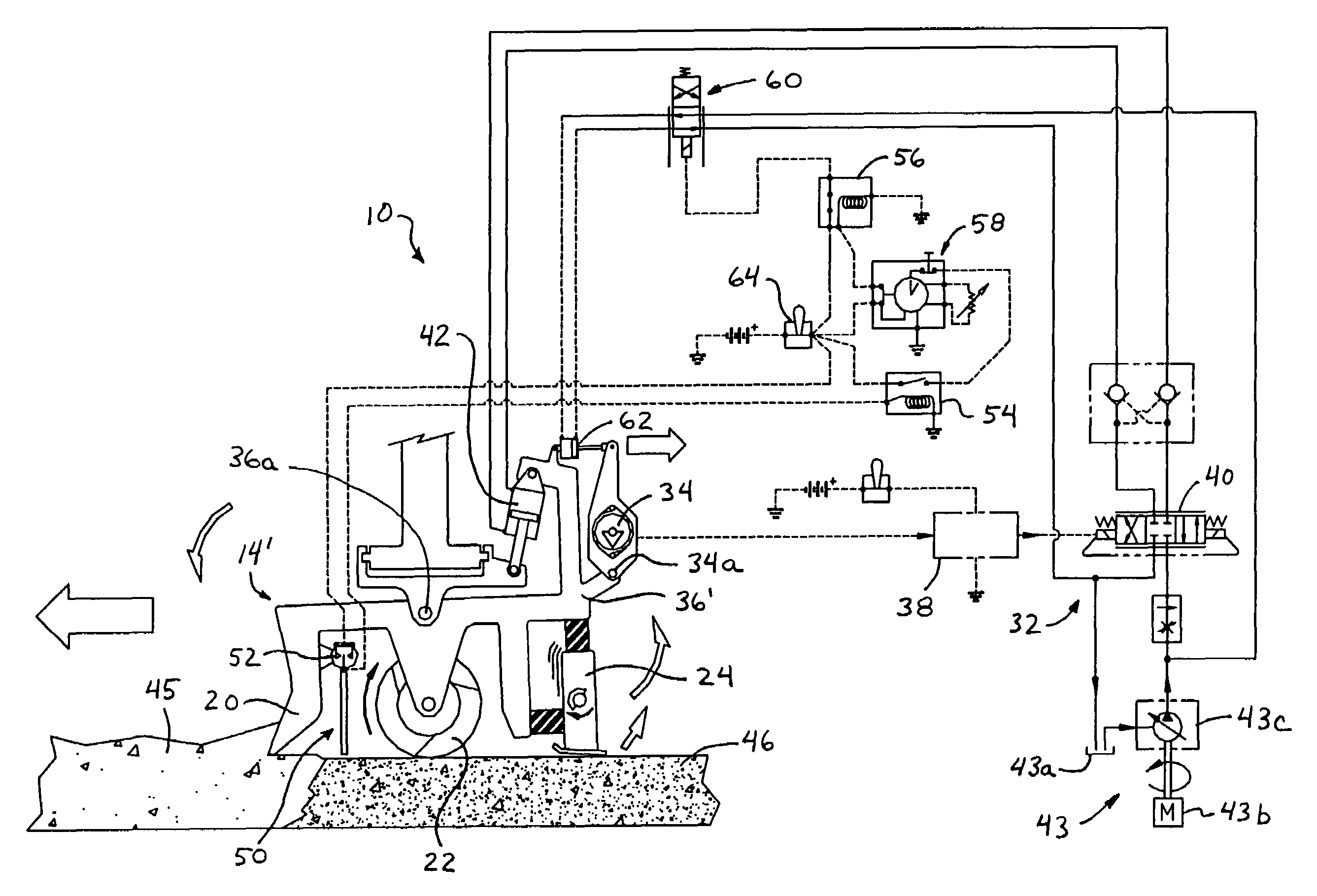 Apparatus and method for improving the control of a concrete screed head assembly