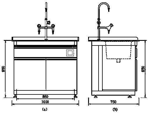 Miniature automatic wastewater treatment device under test bench of chemical laboratory