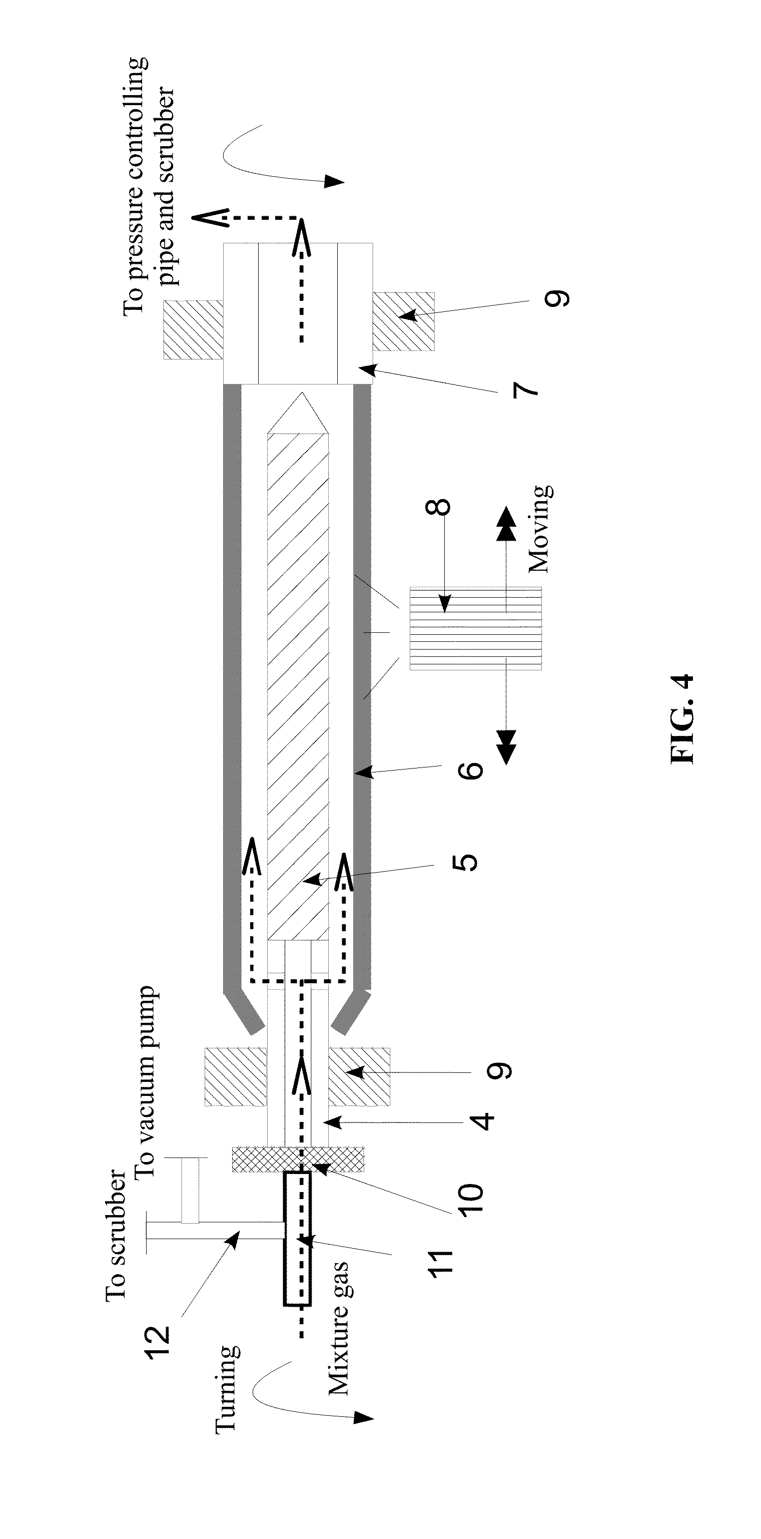Apparatus and method for producing core rod of optical fiber