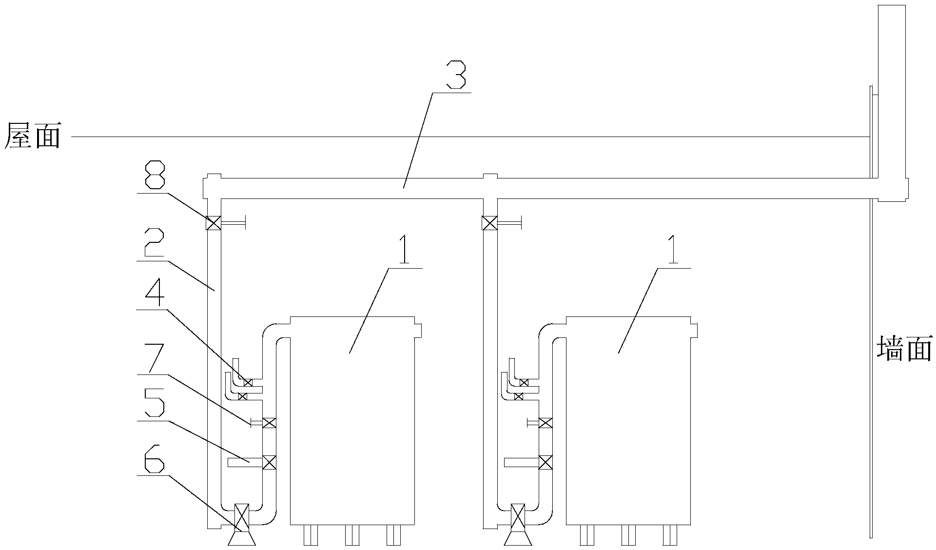 Exhaust device for elevator furnace system