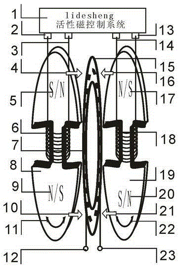 Bilaterally controlled excited pole-changing motor