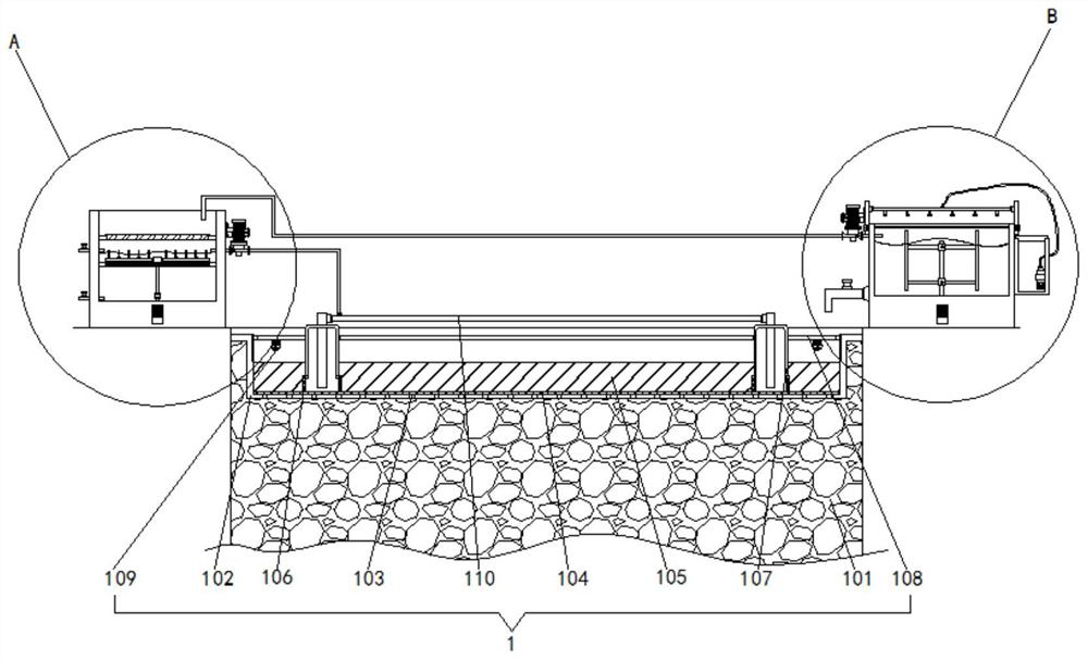 Anti-blocking ecological soil sewage treatment device