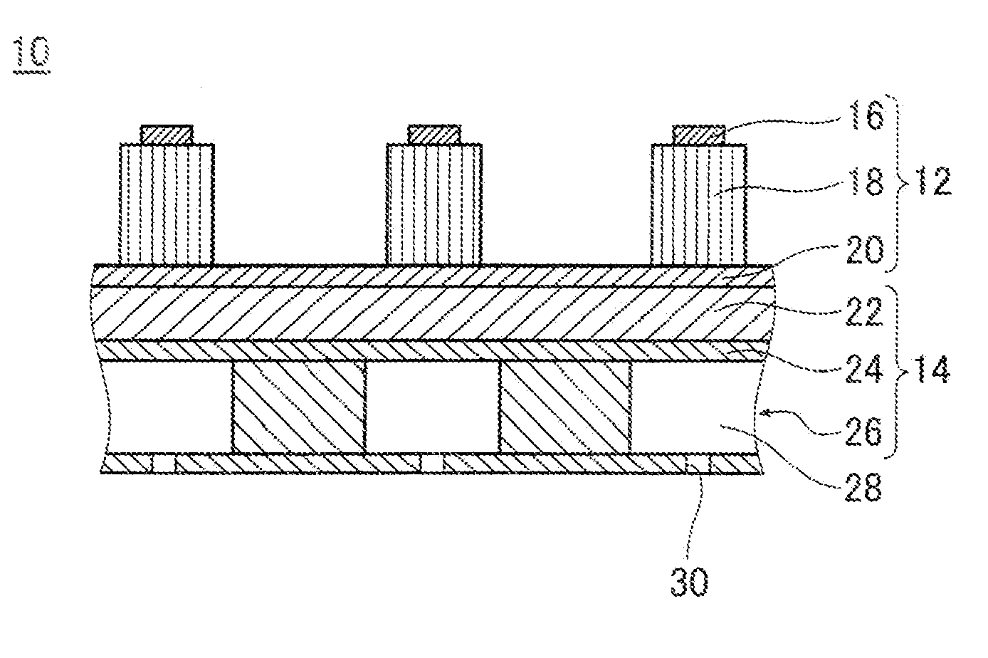 Piezoelectric device, liquid droplet ejecting head using the same, and process for producing the same
