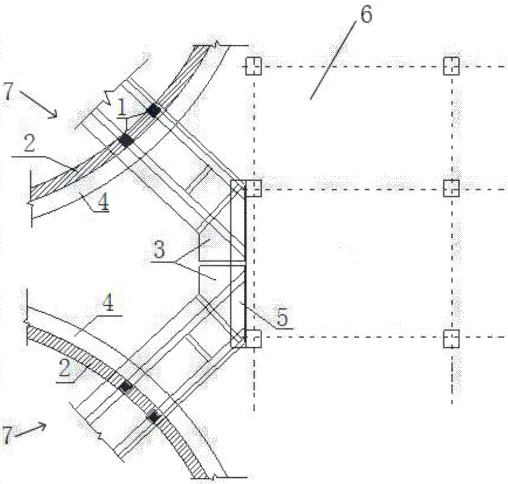 Granary top overhead section concrete construction platform and construction method