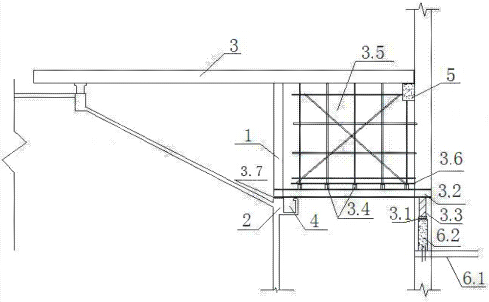 Granary top overhead section concrete construction platform and construction method