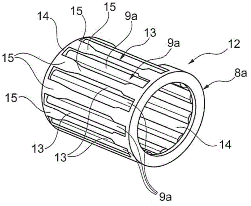 Device with elements which can be moved relative to one another, preferably a planetary drive