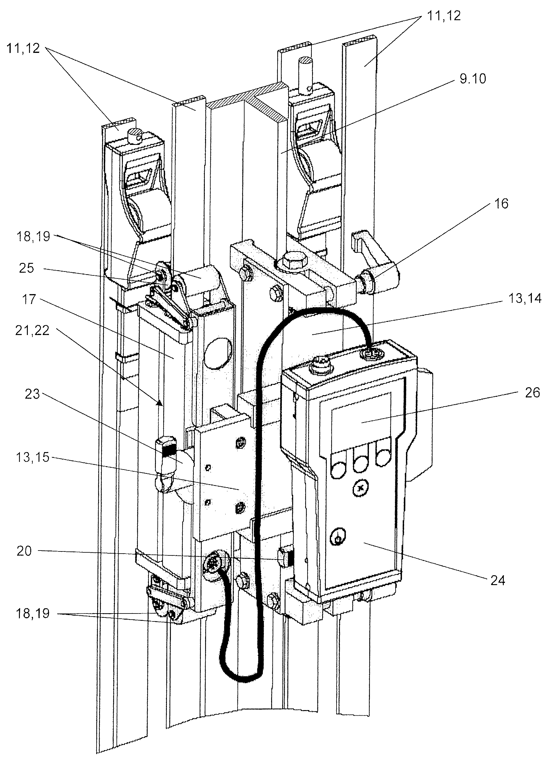 Elevator support means monitoring device and a method