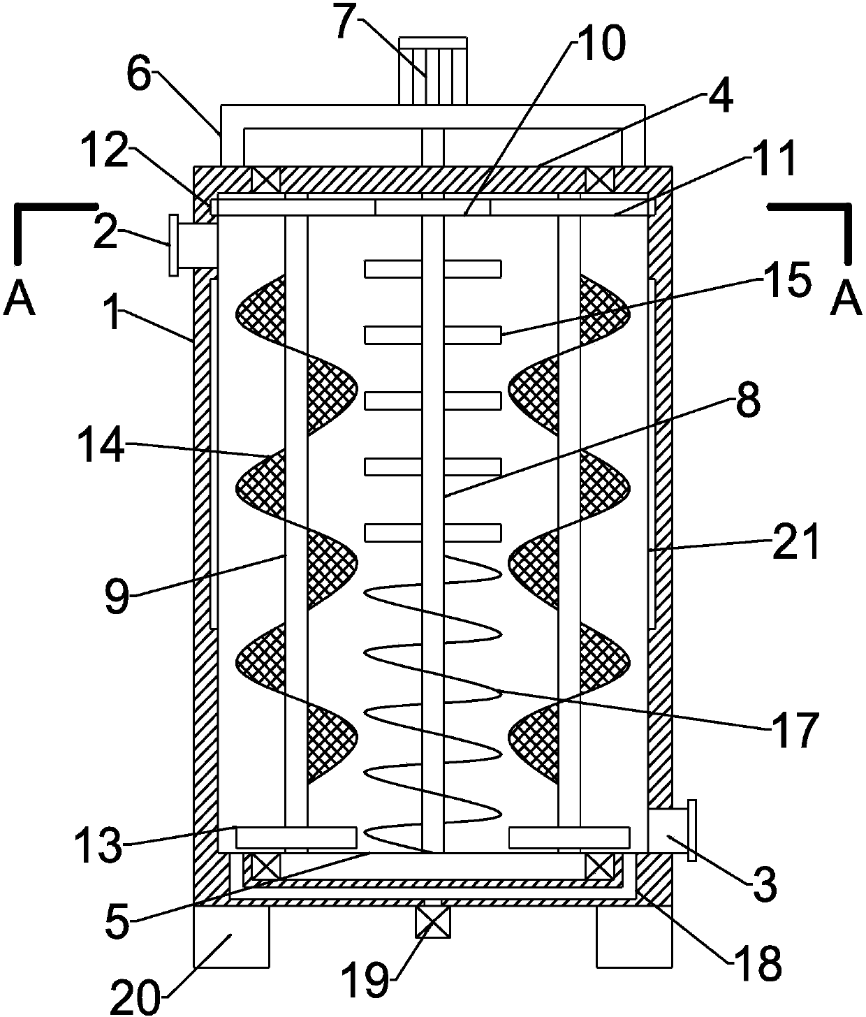 Multi-stage stirring and reconciliation device for lubricating oil