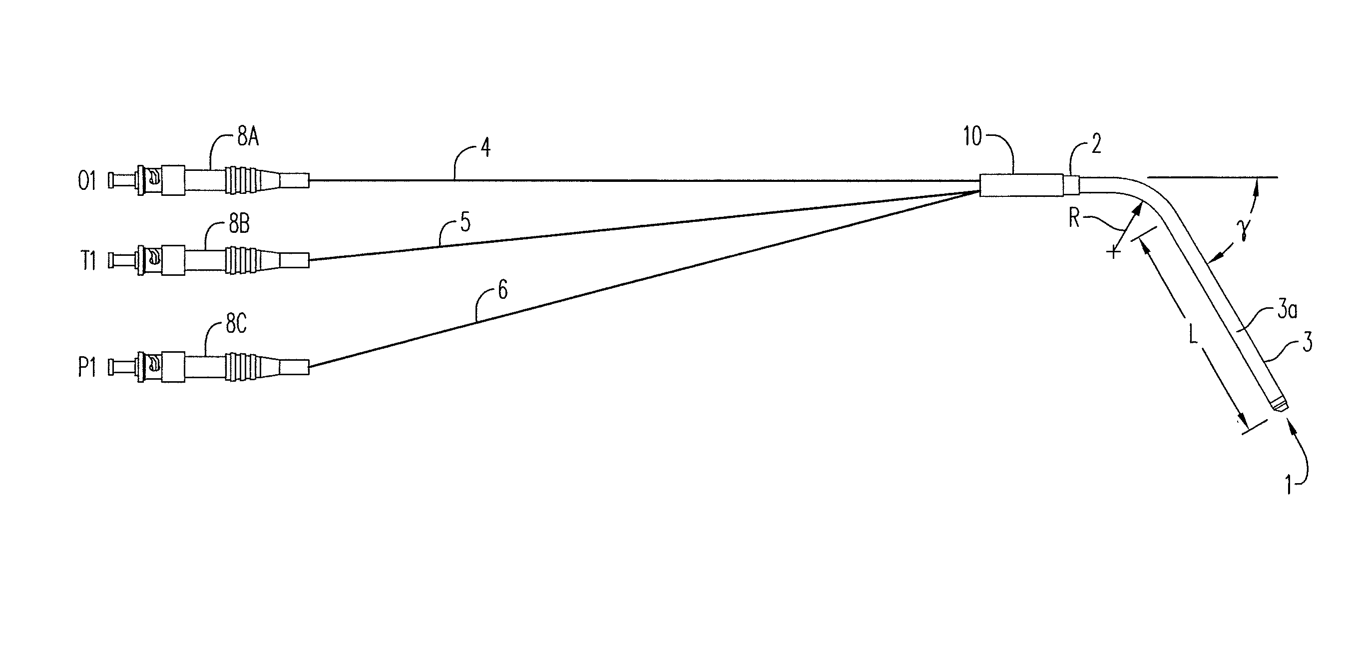 Optical probe containing oxygen, temperature, and pressure sensors and monitoring and control systems containing the same