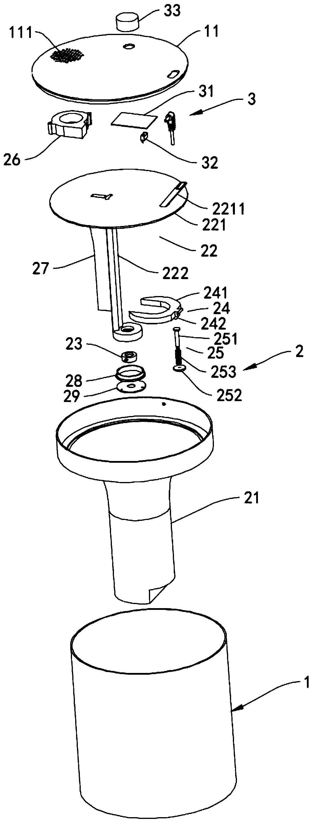 Overhead type upper water adding humidifier