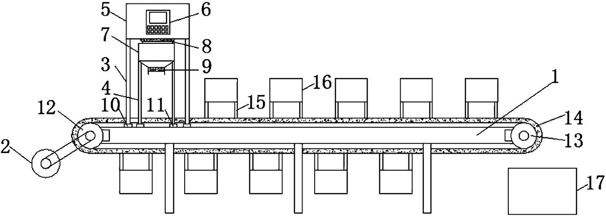 A quantitative automatic feeding device for animal husbandry