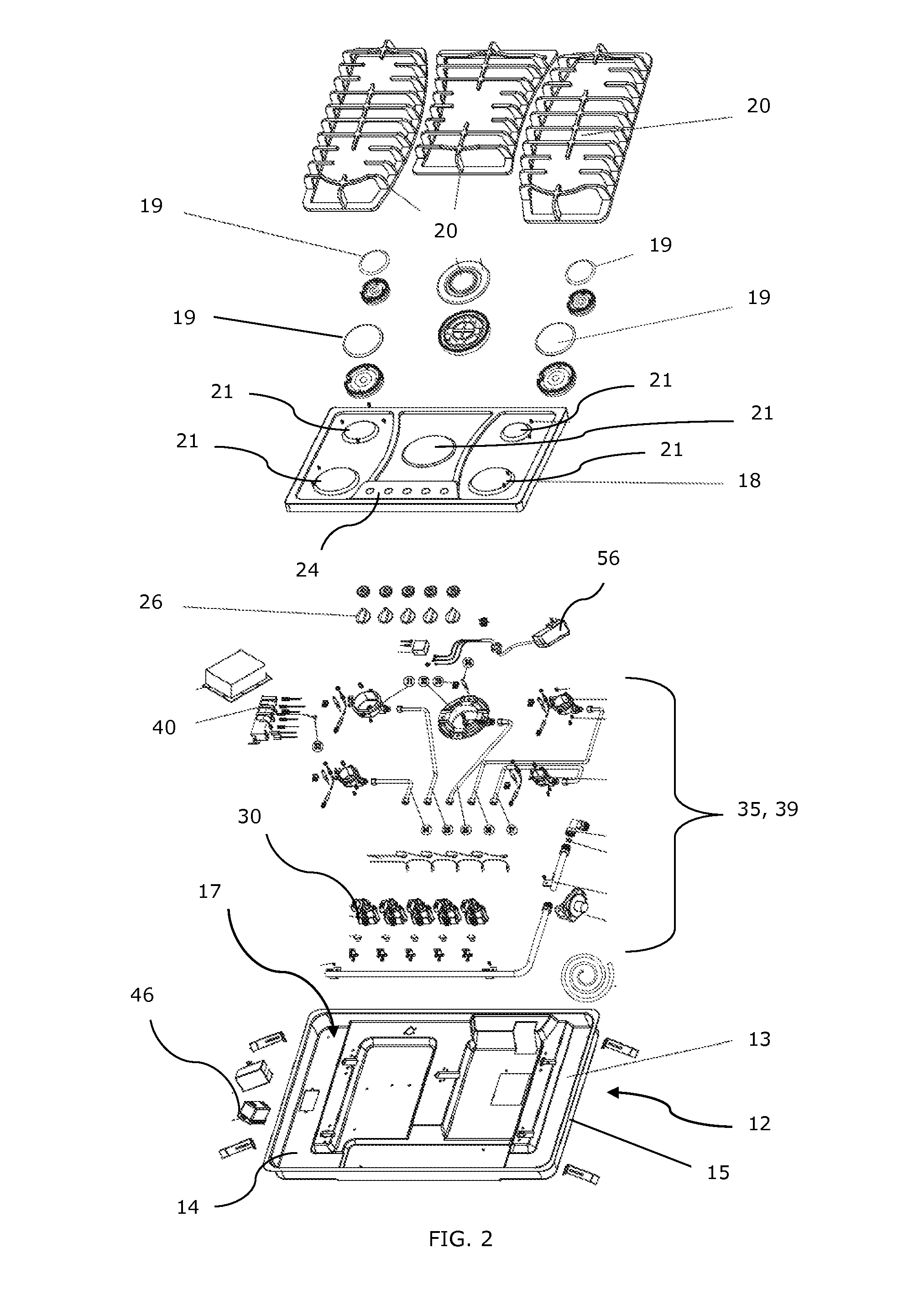 Cook top assembly with dual power source