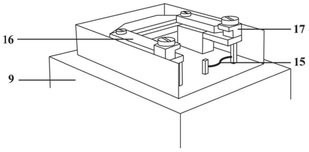 A scanning tunneling microscope needle tip processing device