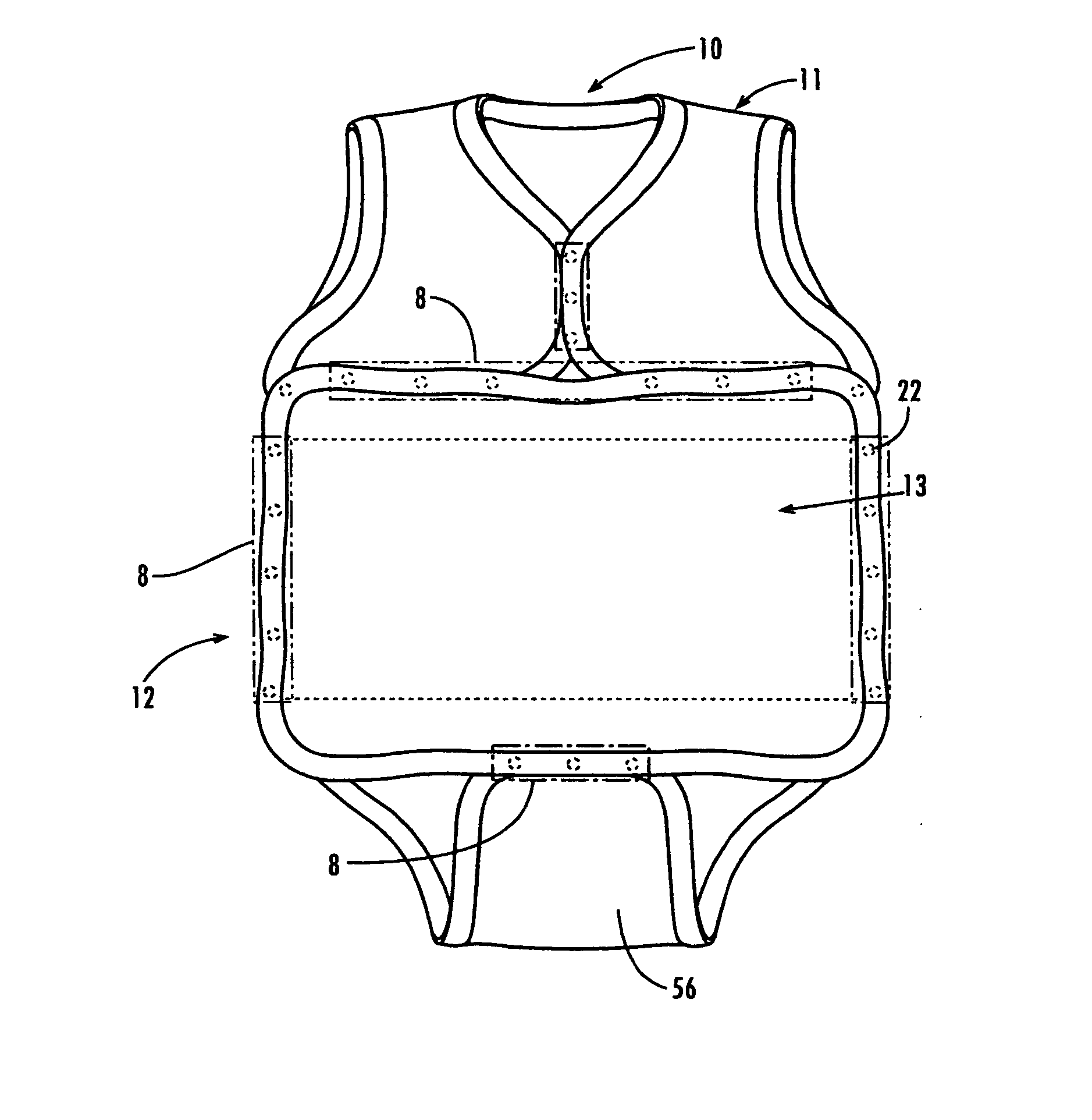 Garment for accomodating medical devices