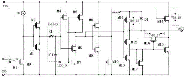 Low-dropout linear regulator of improved digital-analog hybrid circuit