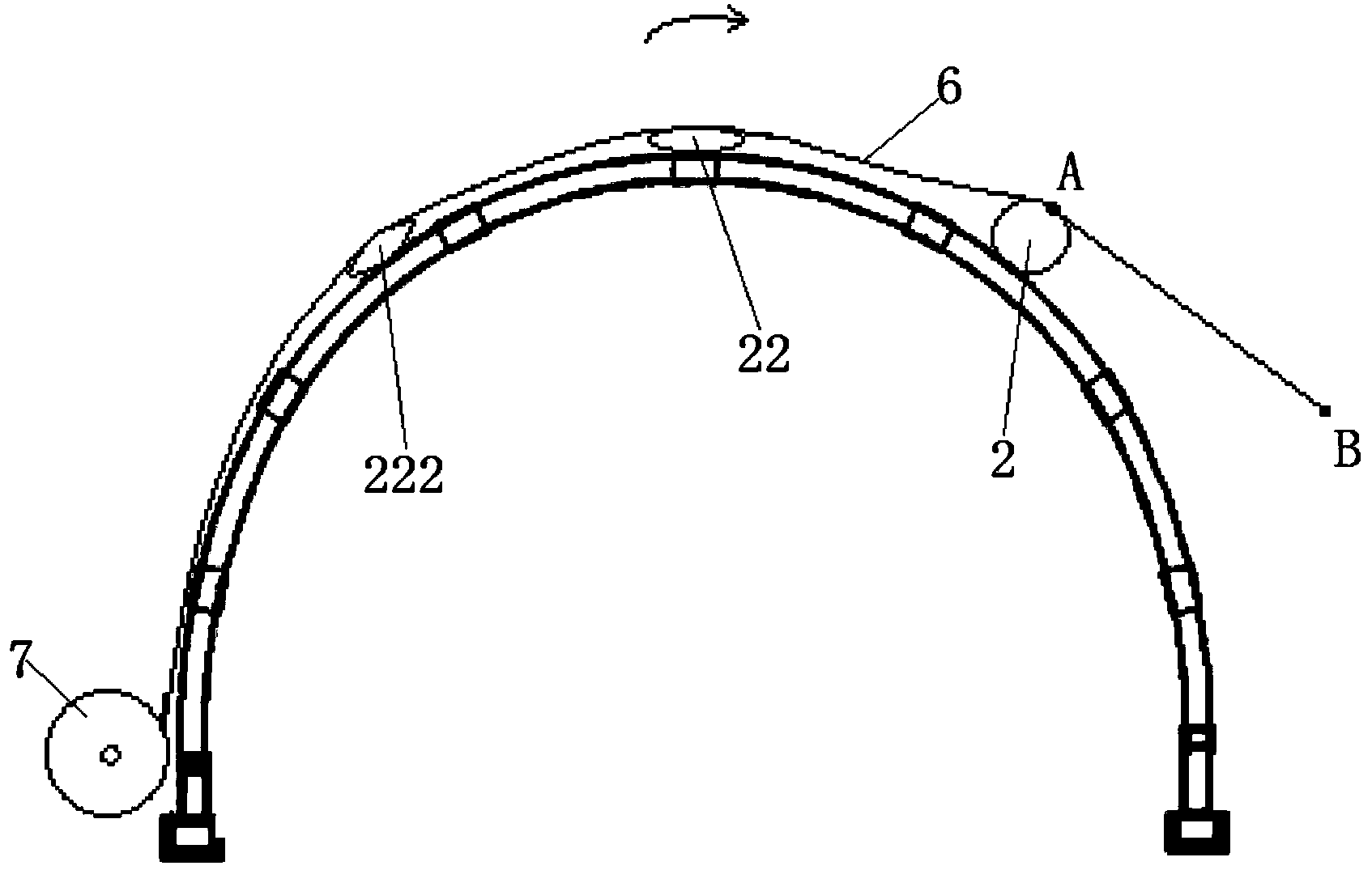 Inflating device for mounting tunnel wide-width waterproof board and construction method and mounting method