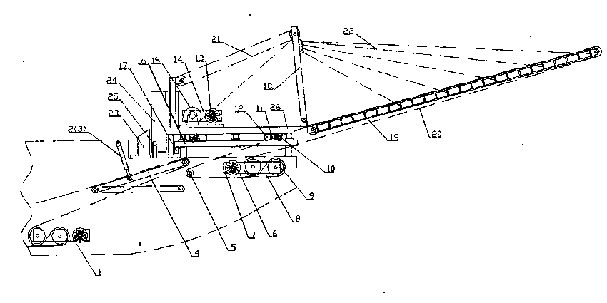 Rotary type self-unloading conveying belt device for ship