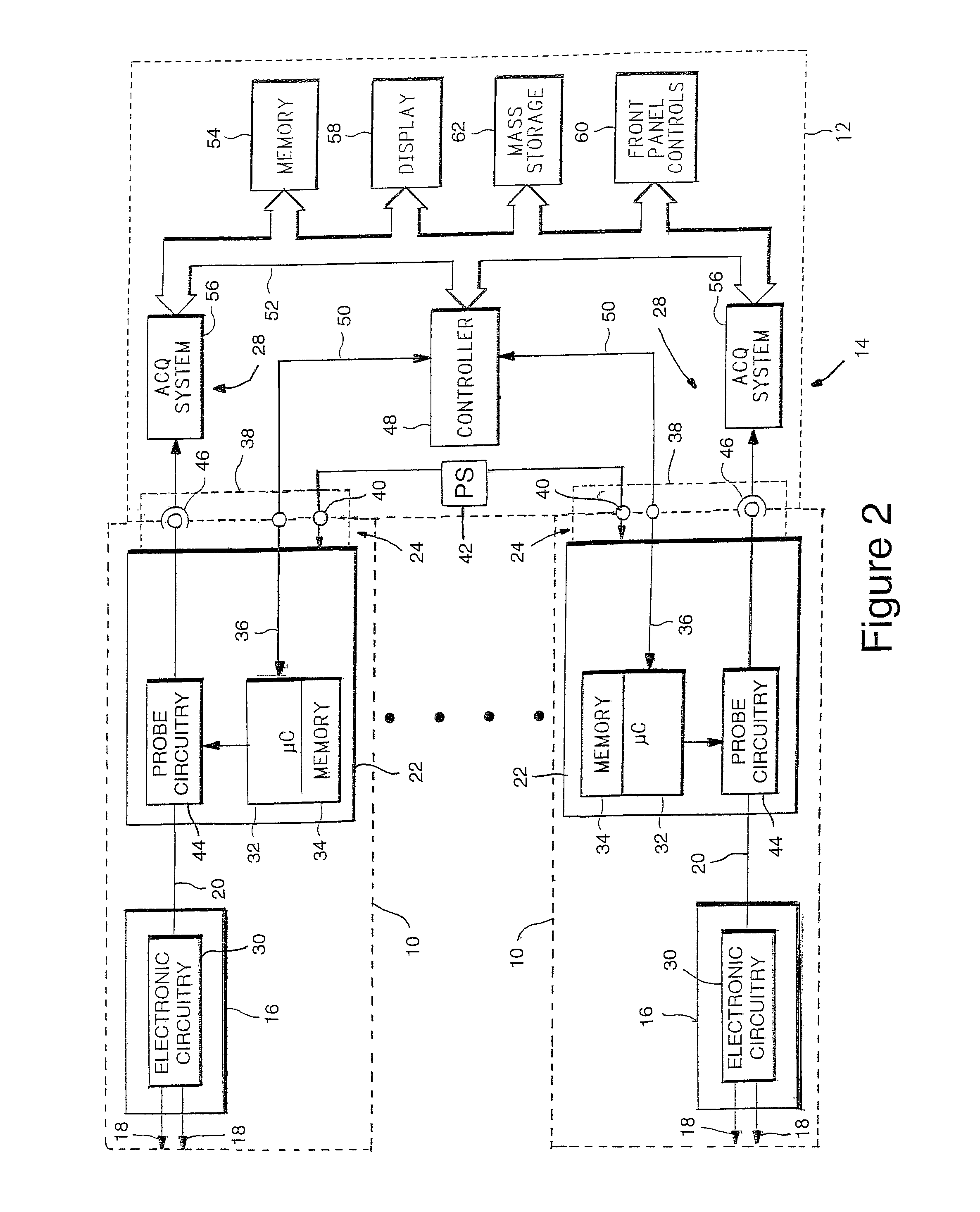 Signal acquisition probe storing compressed or compressed and filtered time domain impulse or step response data for use in a signal measurement system