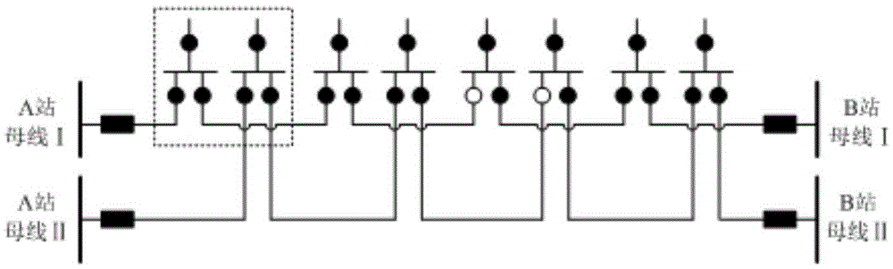 Power distribution network adopting four-loop-one-group crossed connection wiring