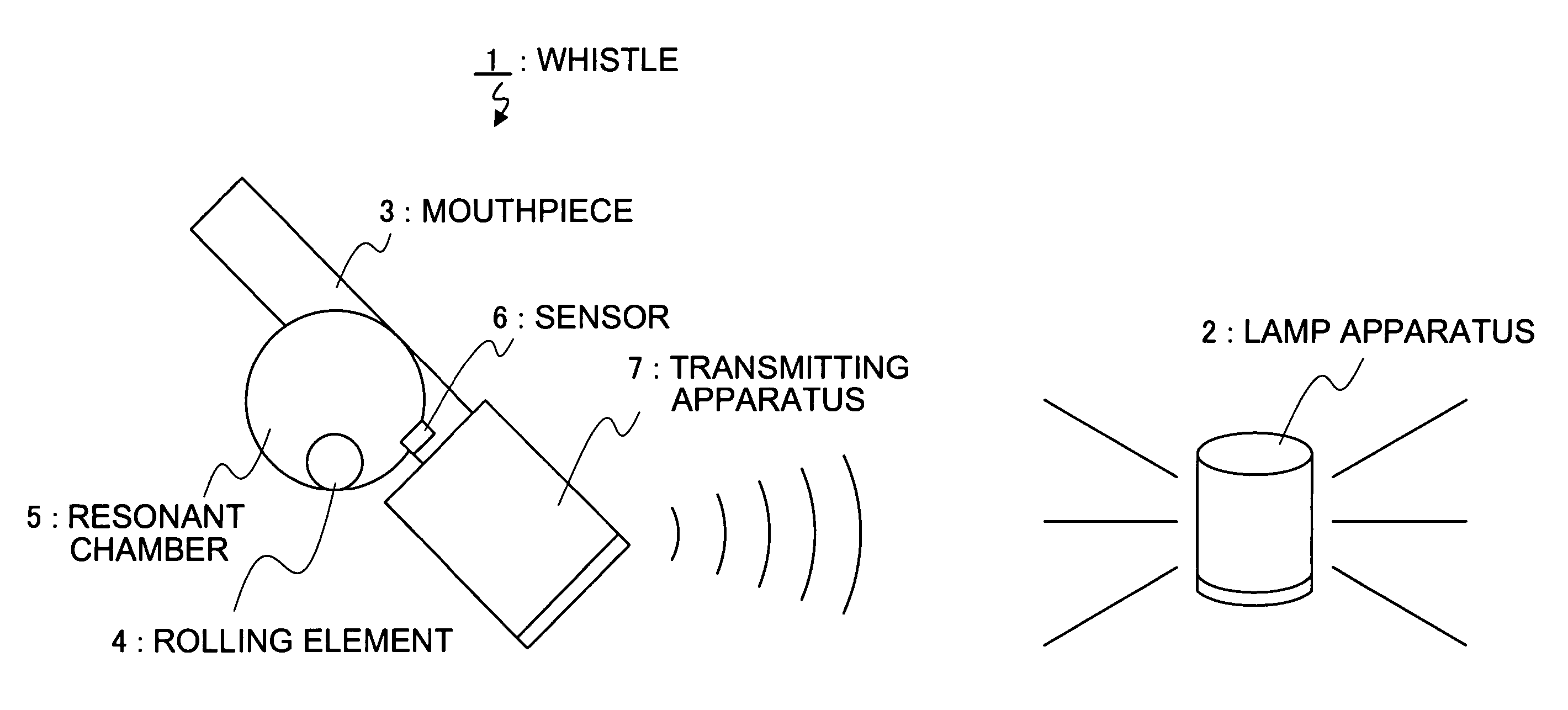 Whistle and whistle notification device