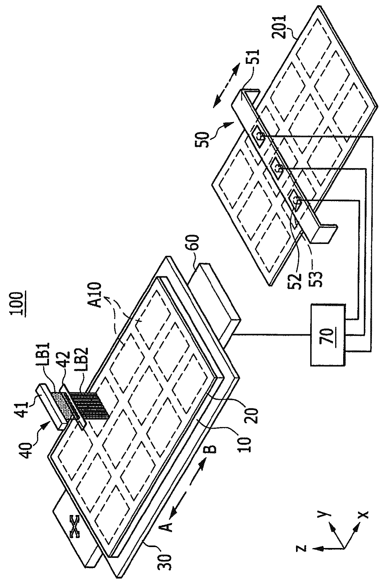 Laser induced thermal imaging device and laser induced thermal imaging method