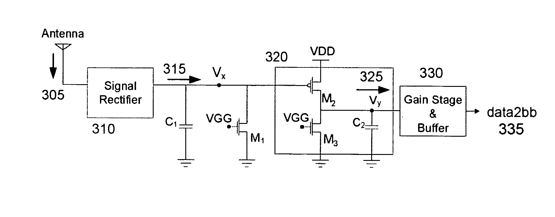 Envelope detection circuit for low power communication systems
