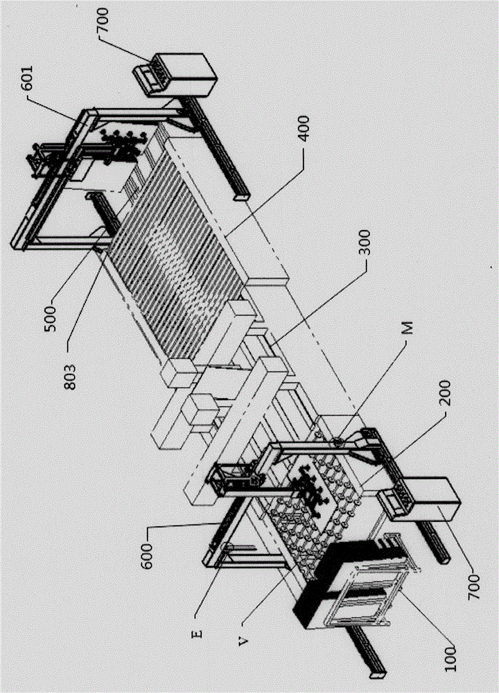 Automatic feeding and blanking system for glass milling machine