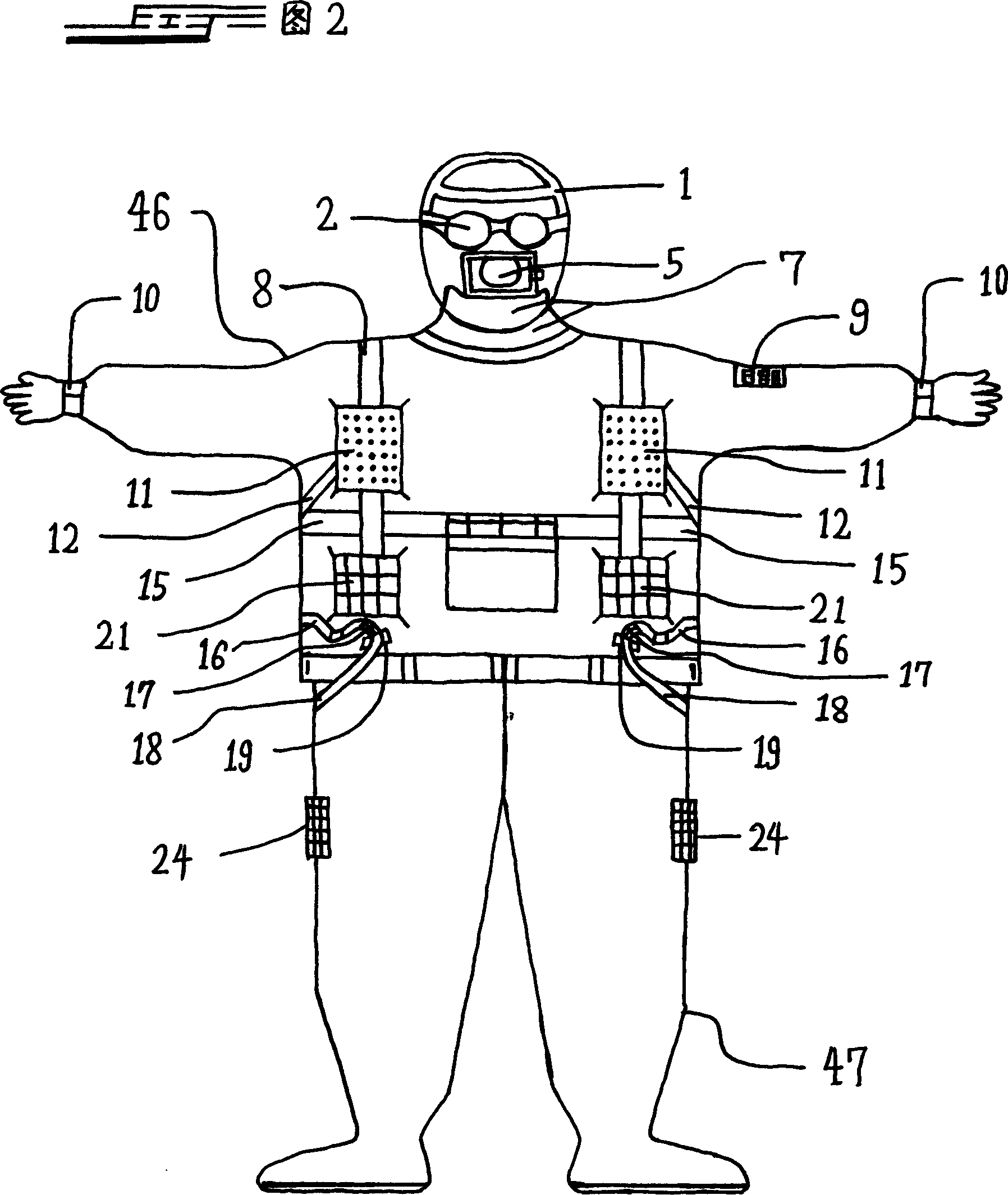 Virus protective clothing with electric breathing system