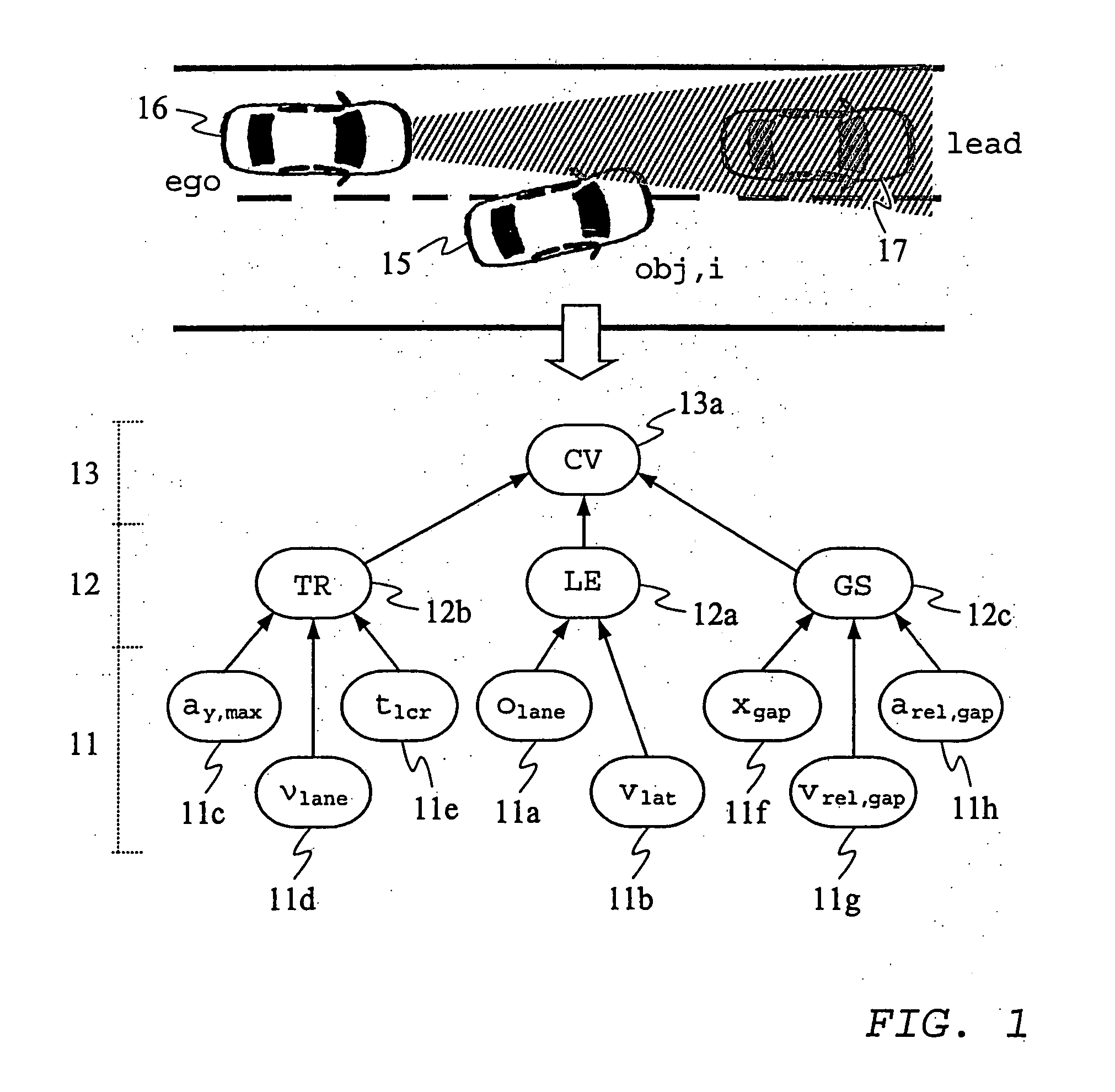 Method and device for recognising lane changing operations for a motor vehicle