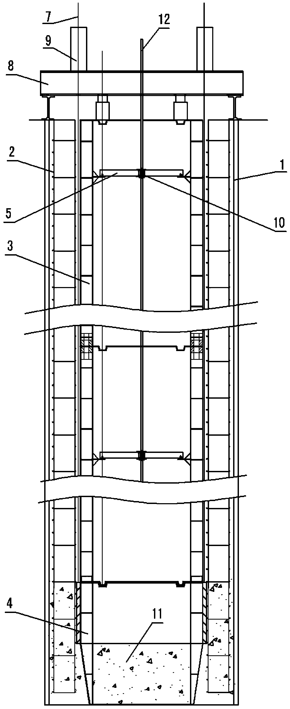 Underwater pouring root type foundation with retaining wall and construction method thereof