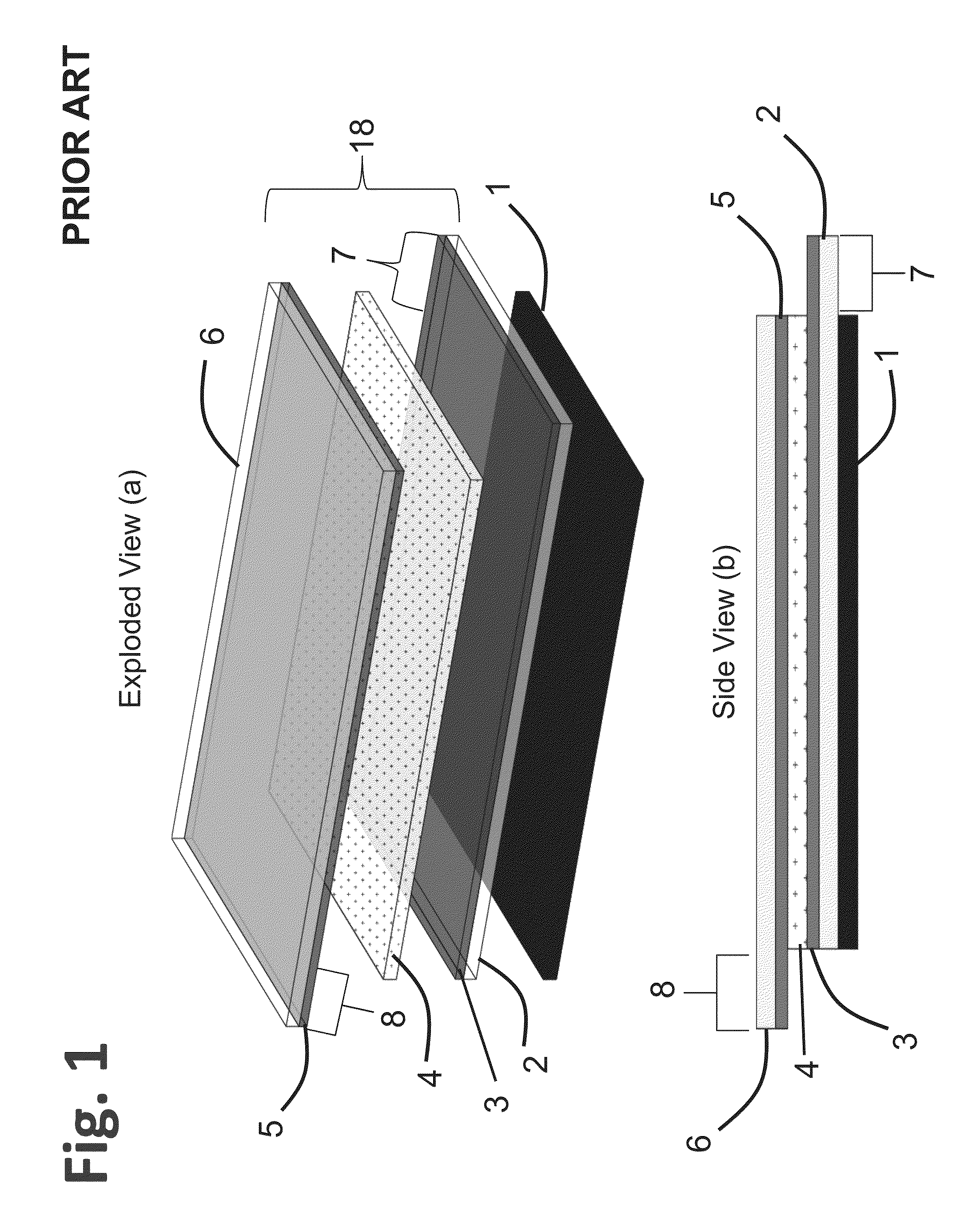 Electronic display with semitransparent back layer
