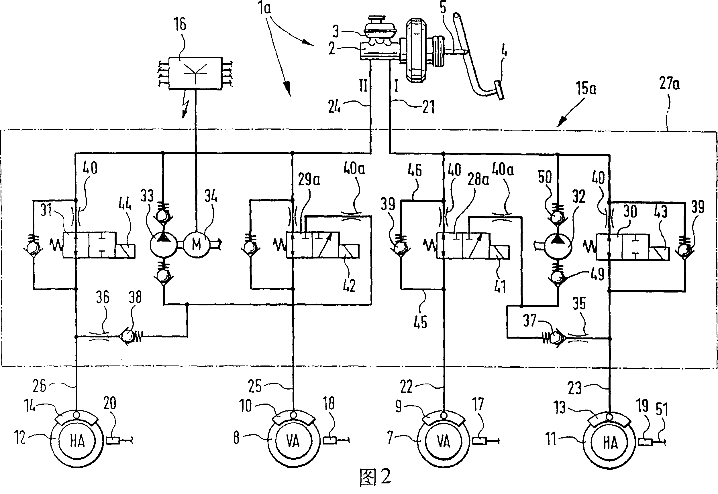 Hydraulic vehicle braking system with anti-locking arrangement