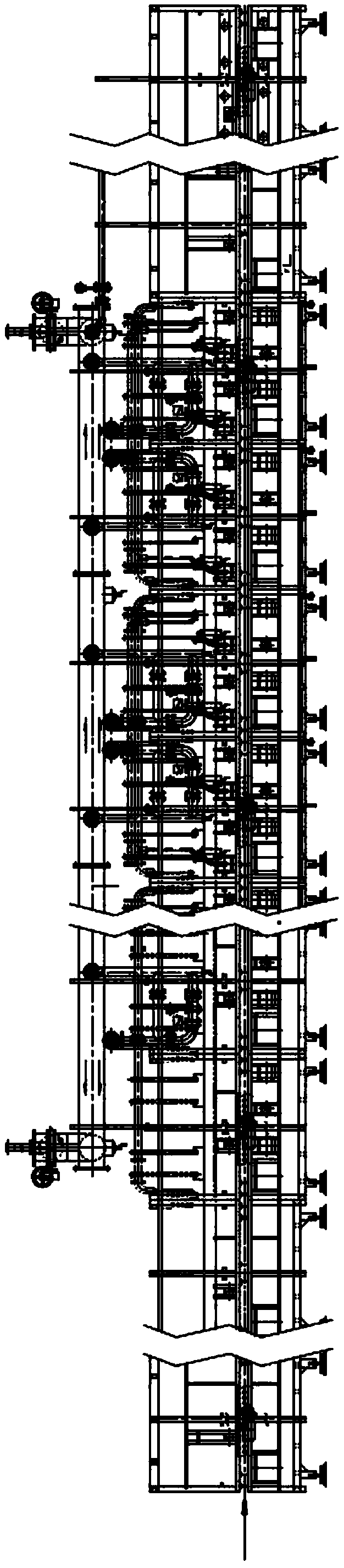 Water gas combustion pipeline structure