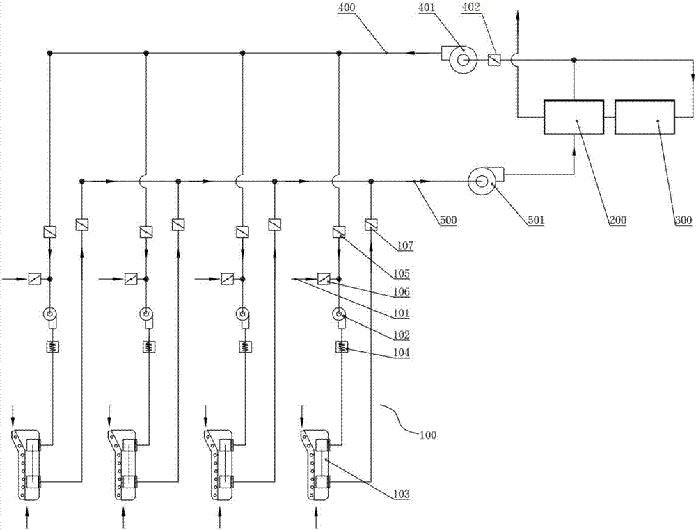 Hot air drying system increasing concentration and saving energy