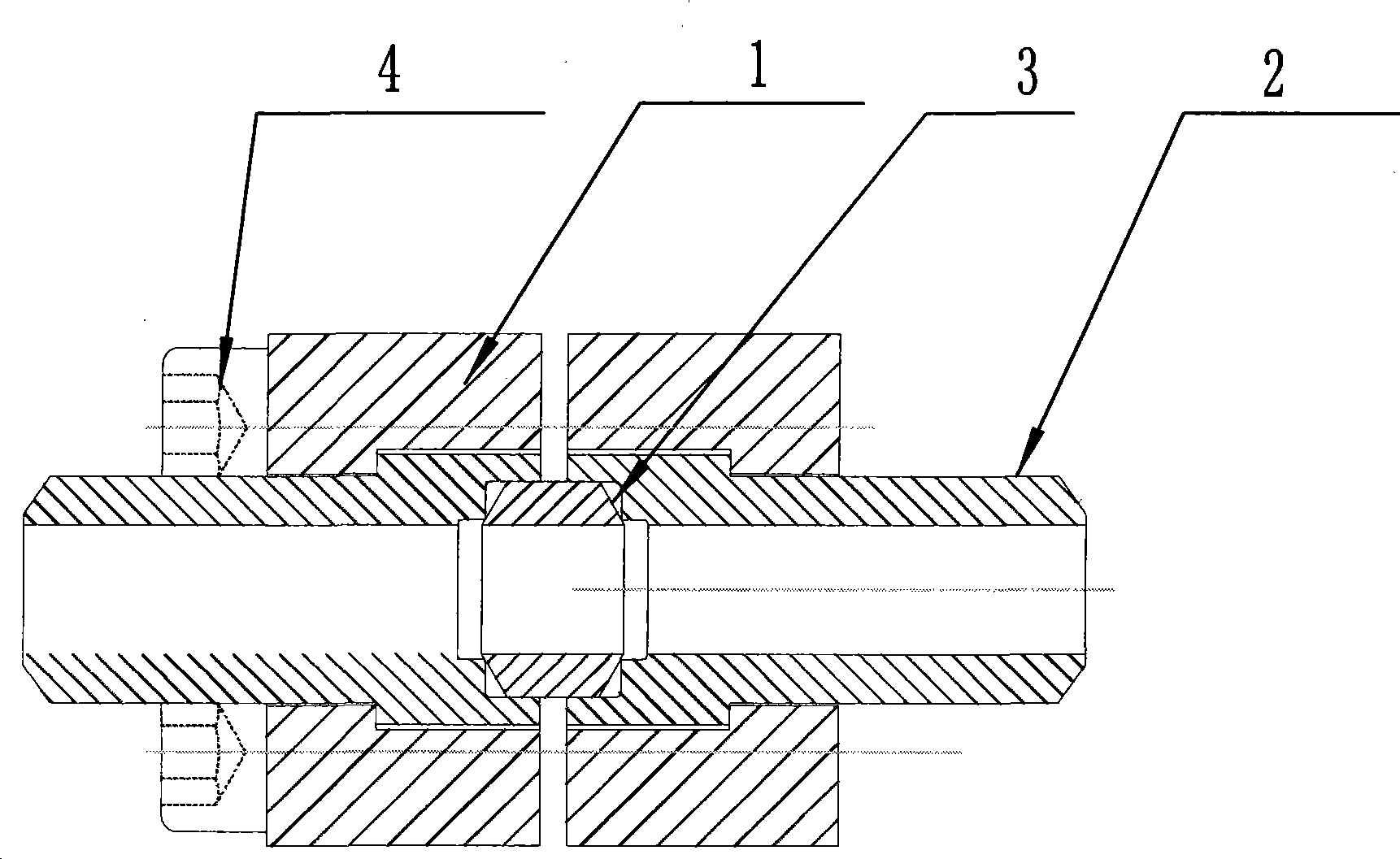 Large-sized ultra-high pressure connecting flange structure