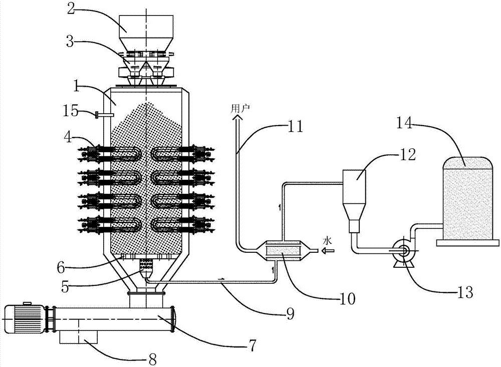 Down suction type radiation tube biomass pyrolysis carbonizing furnace