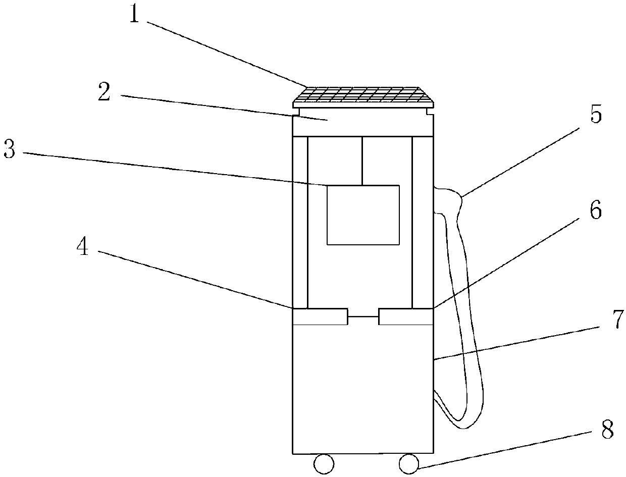 Mobile charging post for grid-connected photovoltaic power generation system
