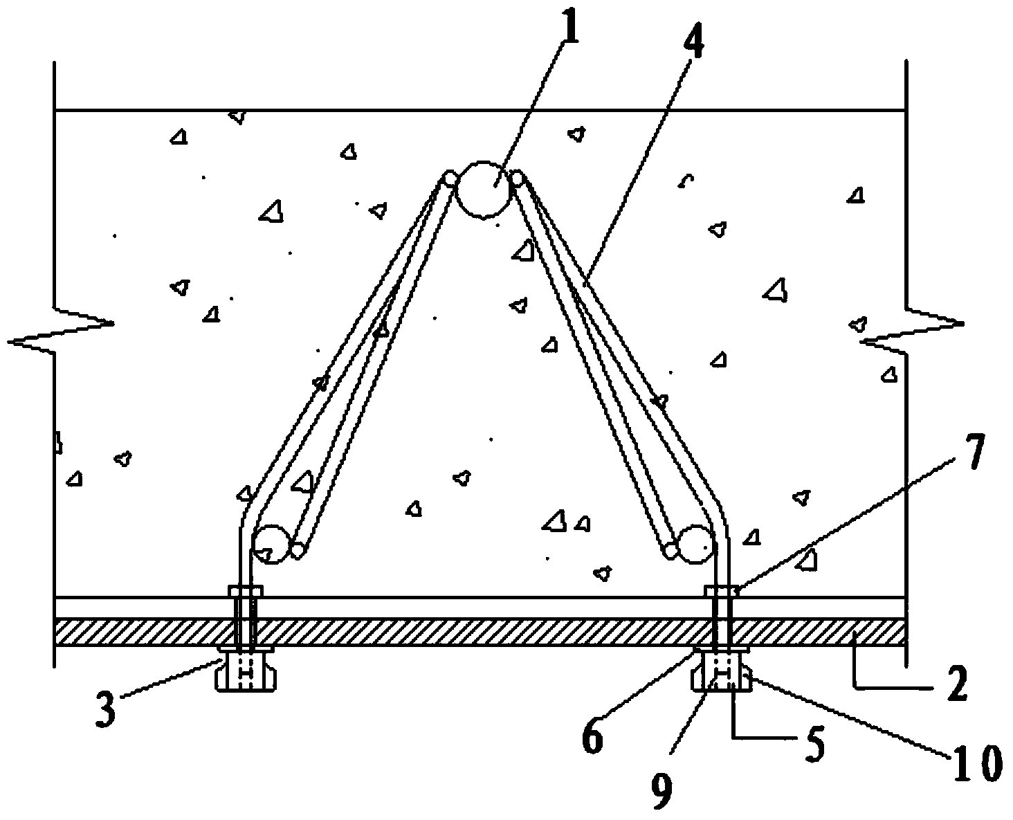 Assembling type floor formwork system with preset suspension reinforcing steel bars