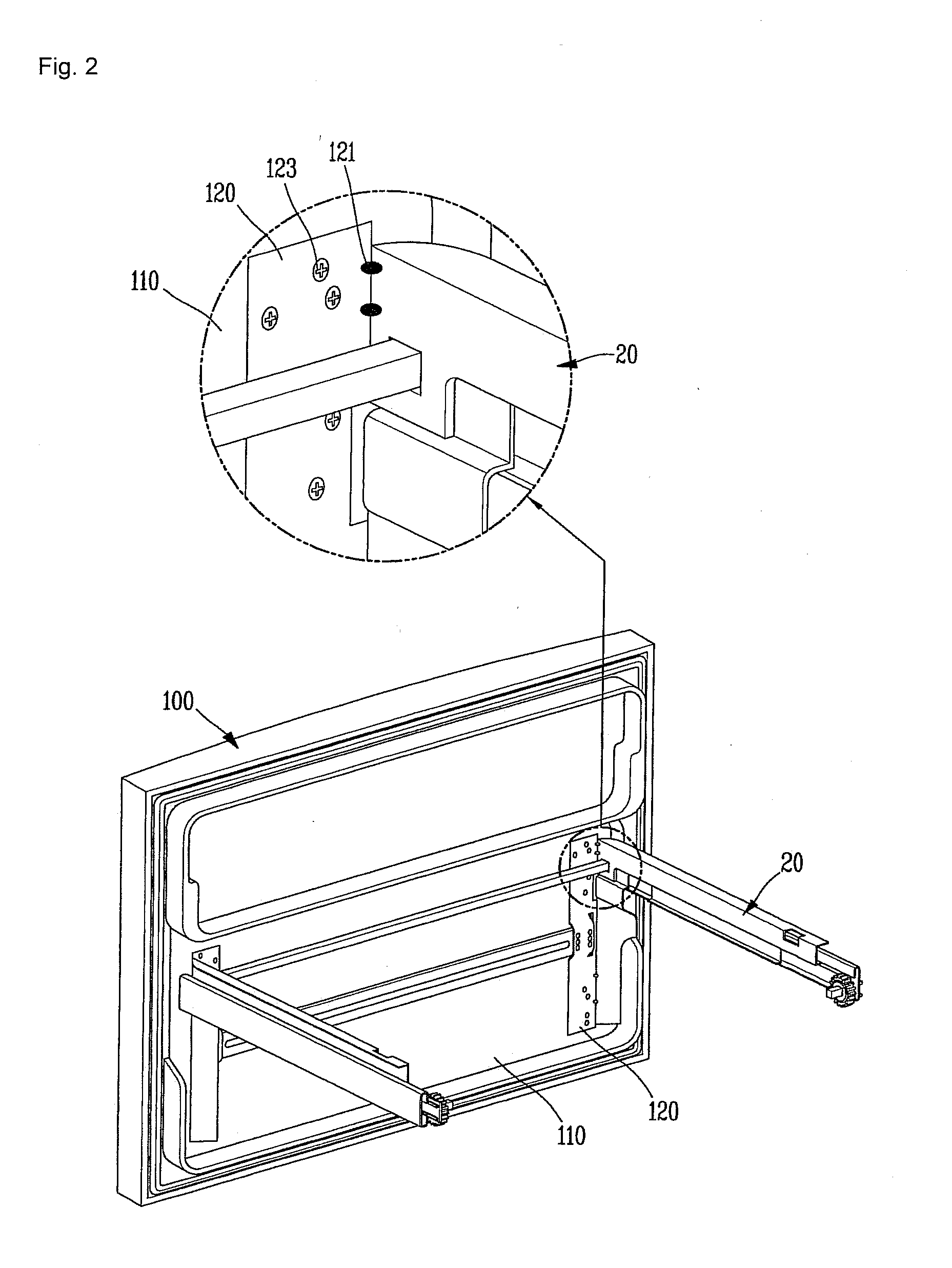 Guide rail attaching structure for sliding door and refrigerator having the same