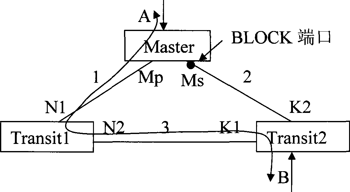 Loop fast switching method not affected by the deletion efficiency of the MAC address