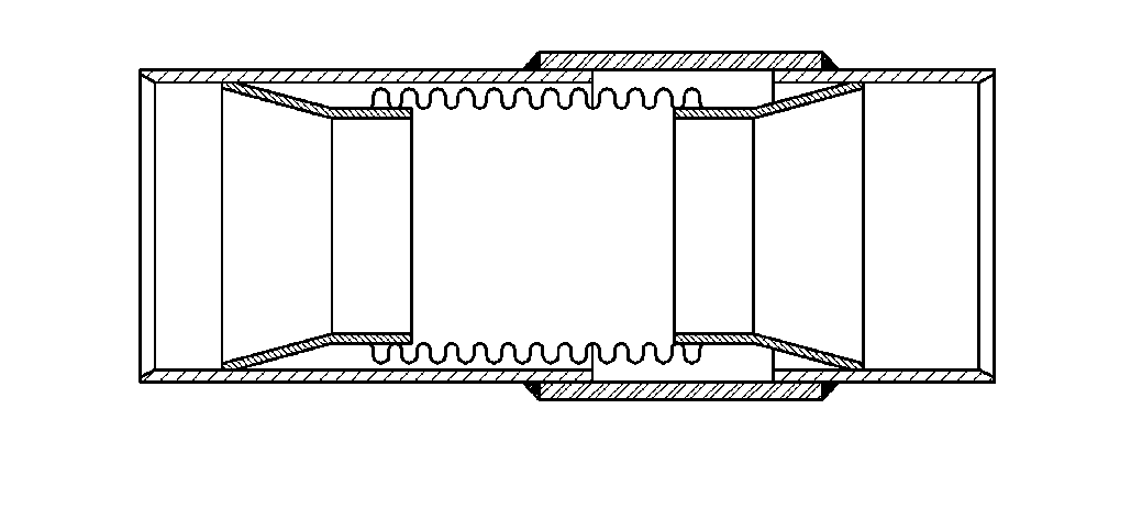 Expansion joint of underground piping having automatic locking stopper attached thereto