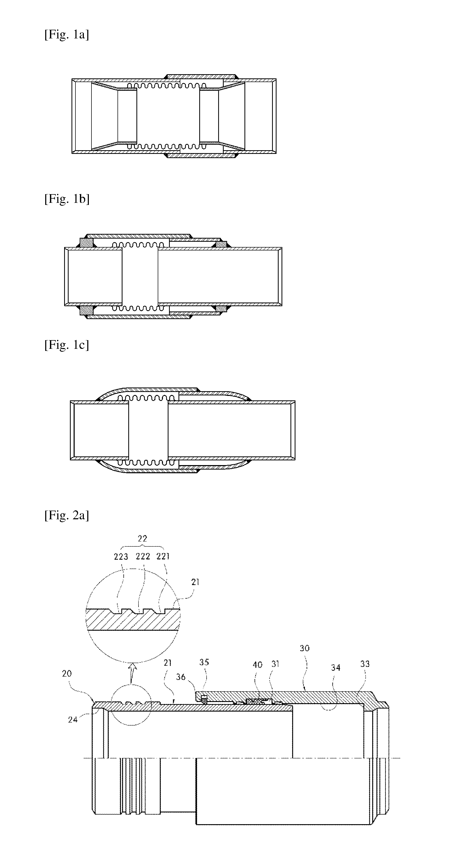 Expansion joint of underground piping having automatic locking stopper attached thereto