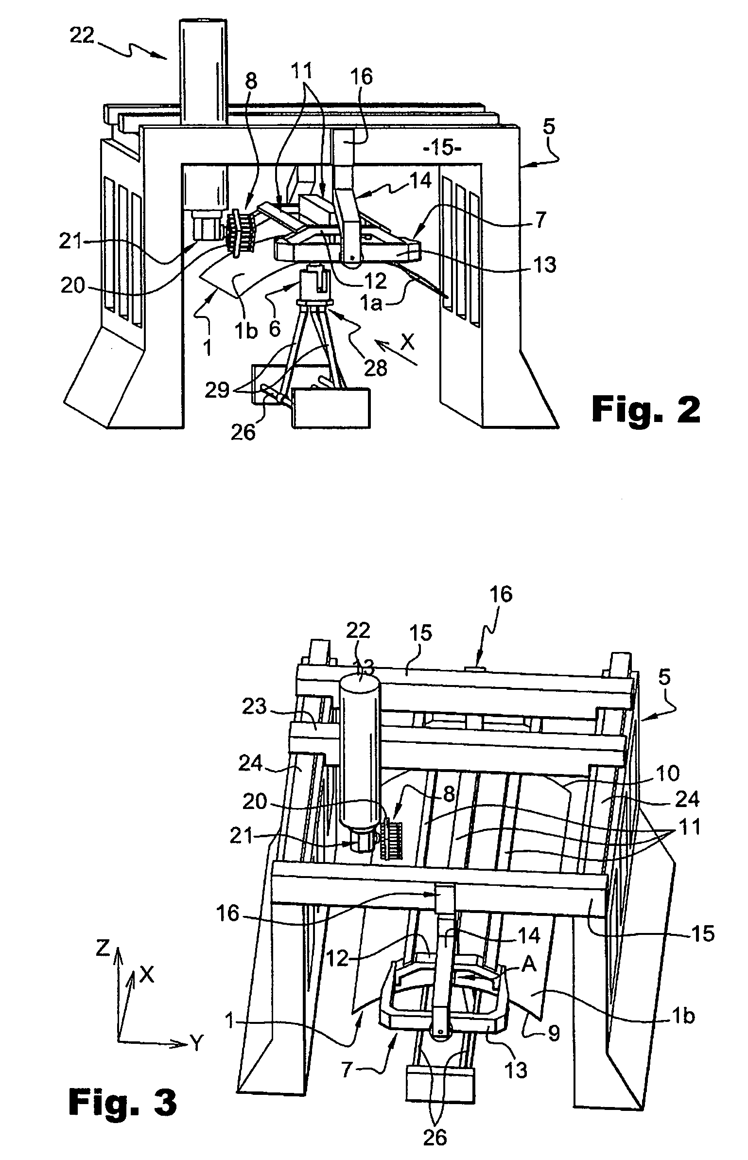 Process and device for machining by windowing of non-deformable thin panels