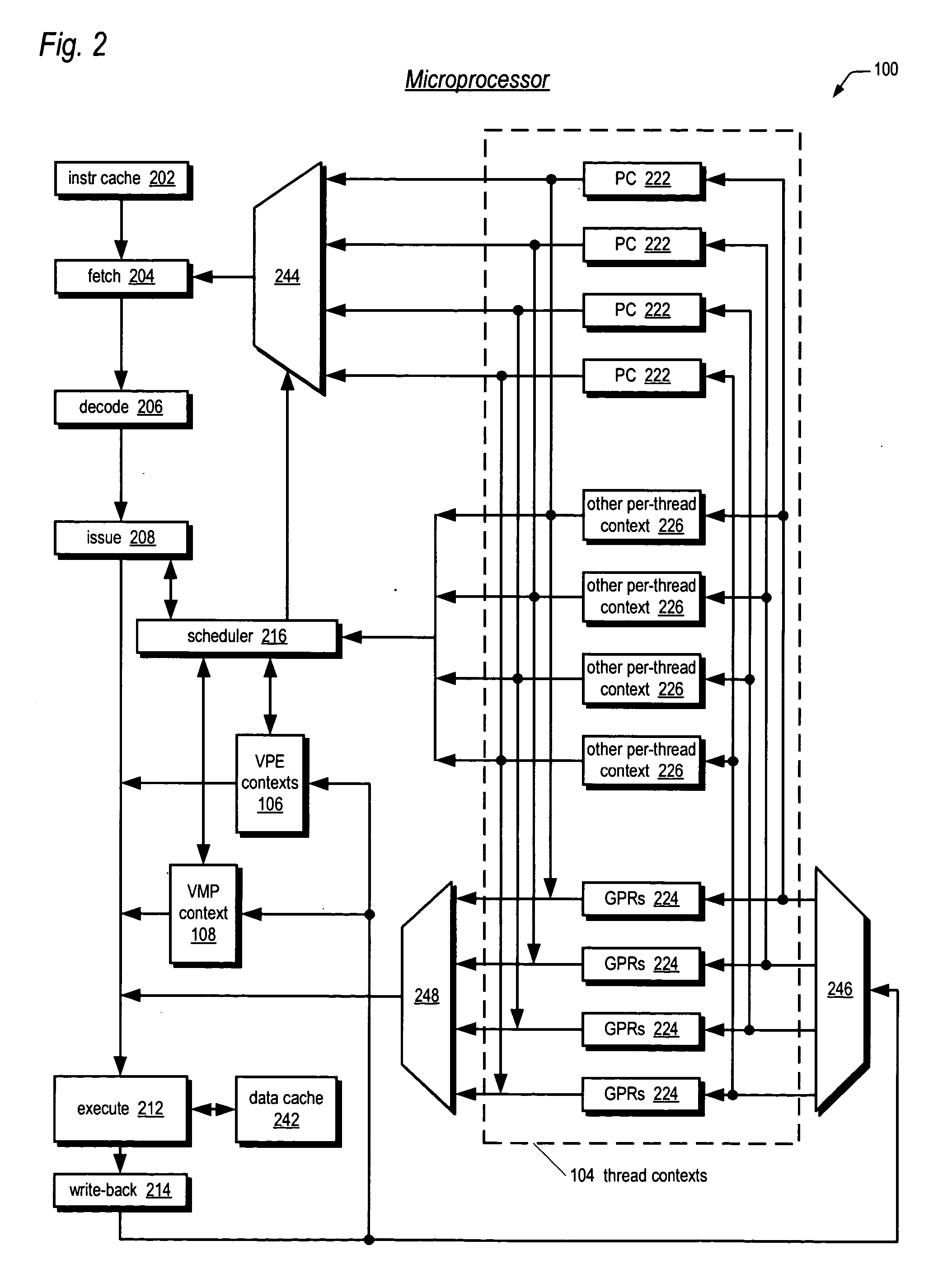 Apparatus, method, and instruction for software management of multiple computational contexts in a multithreaded microprocessor